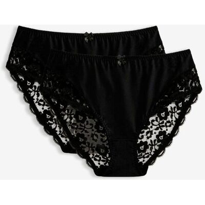 bonprix Maxislip (2er-Pack) schwarz 44 bonprix Maxislip (2er-Pack) schwarz 44