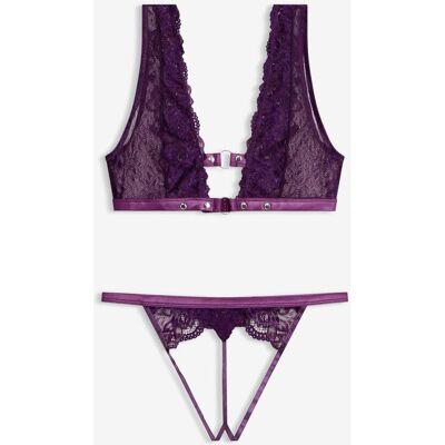 bonprix Bustier und Tanga String Ouvert (2-tlg.Set) lila 46 bonprix Bustier und Tanga String Ouvert (2-tlg.Set) lila 46