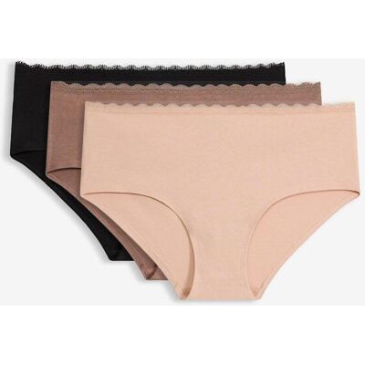 bonprix Umstandspanty mit Bio-Baumwolle und Spitze (3er Pack) braun 36 bonprix Umstandspanty mit Bio-Baumwolle und Spitze (3er Pack) braun 36