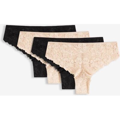 bonprix Brazilslip aus Spitze (4er Pack) schwarz 44 bonprix Brazilslip aus Spitze (4er Pack) schwarz 44