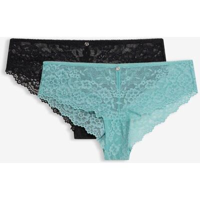 bonprix Brazilslip aus zarter Spitze (2er Pack) grün 44 bonprix Brazilslip aus zarter Spitze (2er Pack) grün 44