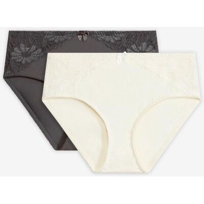 bonprix Maxislip mit Spitze (2er Pack) weiß 36 bonprix Maxislip mit Spitze (2er Pack) weiß 36