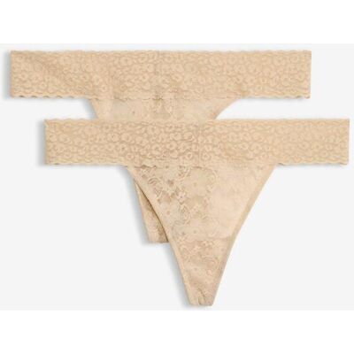 bonprix Tanga String aus Spitze (2er Pack) beige 36 bonprix Tanga String aus Spitze (2er Pack) beige 36