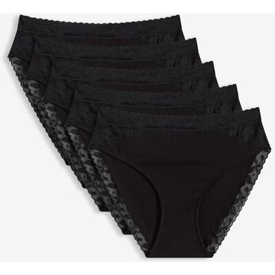bonprix Maxislip mit Spitze (5er Pack) schwarz 52 bonprix Maxislip mit Spitze (5er Pack) schwarz 52