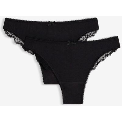 bonprix String mit soften Modal (2er-Pack) schwarz 44 bonprix String mit soften Modal (2er-Pack) schwarz 44