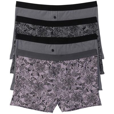 bonprix Damen Boxer mit weicher Baumwolle (4er Pack) lila 56 bonprix Damen Boxer mit weicher Baumwolle (4er Pack) lila 56