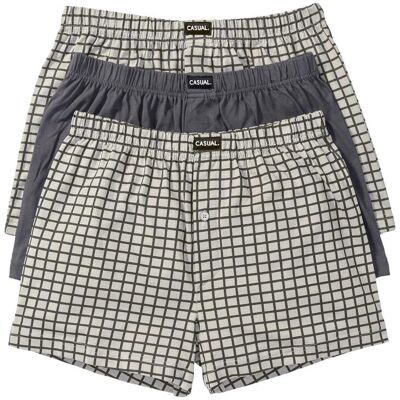 bonprix Lockere Jersey Boxershorts aus Baumwolle (3er Pack) grau 4 bonprix Lockere Jersey Boxershorts aus Baumwolle (3er Pack) grau 4