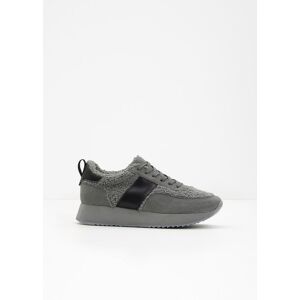 bonprix Gefütterter Plateau-Sneaker grau 36 bonprix Gefütterter Plateau-Sneaker grau 36