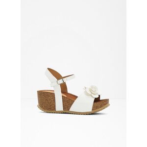 bonprix Keilsandaletten mit Blüten weiß 41 bonprix Keilsandaletten mit Blüten weiß 41