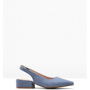 bonprix Slingpumps mit flachem Absatz blau 42 bonprix Slingpumps mit flachem Absatz blau 42