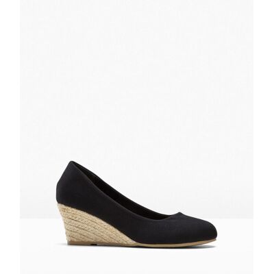 bonprix Keilpumps in Bastoptik schwarz 38 bonprix Keilpumps in Bastoptik schwarz 38