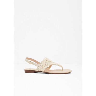 bonprix Zehenstegsandalen in Makramee-Optik beige 41 bonprix Zehenstegsandalen in Makramee-Optik beige 41