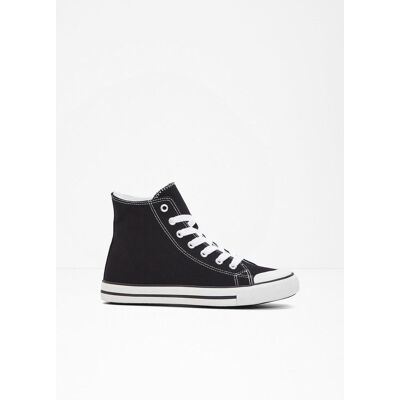 bonprix High-Top-Sneaker aus Baumwoll-Canvas schwarz 40 bonprix High-Top-Sneaker aus Baumwoll-Canvas schwarz 40