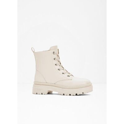 bonprix Schnürboots mit Profilsohle beige 36 bonprix Schnürboots mit Profilsohle beige 36