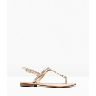 bonprix Zehenstegsandalen in Flecht-Optik gold 35 bonprix Zehenstegsandalen in Flecht-Optik gold 35