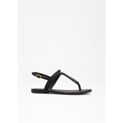 bonprix Zehenstegsandalen in Flecht-Optik schwarz 38 bonprix Zehenstegsandalen in Flecht-Optik schwarz 38