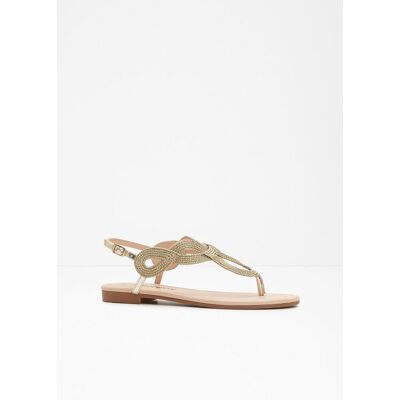 bonprix Zehenstegsandalen in Metallic-Optik gold 40 bonprix Zehenstegsandalen in Metallic-Optik gold 40