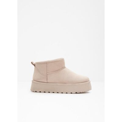 bonprix Gefütterte Plateau-Boots beige 41 bonprix Gefütterte Plateau-Boots beige 41