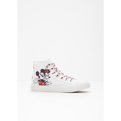 bonprix Disney Mickey Mouse High-Top-Sneaker aus Baumwoll-Canvas weiß 40 bonprix Disney Mickey Mouse High-Top-Sneaker aus Baumwoll-Canvas weiß 40