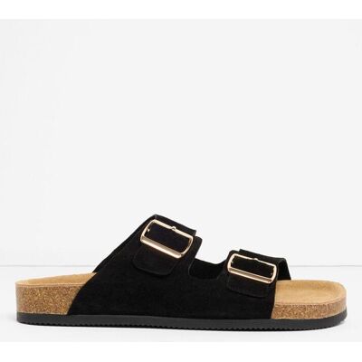 bonprix Pantoletten aus Veloursleder schwarz 39 bonprix Pantoletten aus Veloursleder schwarz 39