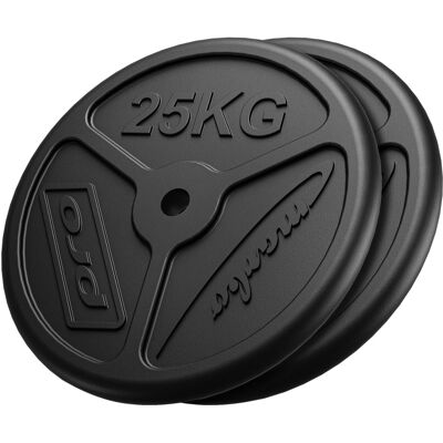 Slim Guss Hantelscheiben-Set Gewichte mit ø30/31 mm Bohrung Set 50 kg / 2 x 25 kg - Marbo Sport Slim Guss Hantelscheiben-Set Gewichte mit ø30/31 mm Bohrung Set 50 kg / 2 x 25 kg - Marbo Sport