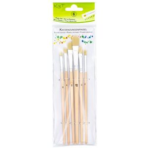 K3T Pinsel-Set 6-teilig, Katzenzungenpinsel (Größe 0, 2, 4, 6, 8 und 12), Schaft naturbelassen, Art.Nr. 49400 K3T Pinsel-Set 6-teilig, Katzenzungenpinsel (Größe 0, 2, 4, 6, 8 und 12), Schaft naturbelassen, Art.Nr. 49400