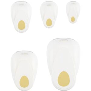 Creative Motivstanzer Set 5St. Ei Ø 50, 37,5, 25, 15 und 9,5 mm Scrapbook Zubehör zum Ostern Basteln, Kartengestaltung und Journaling, Weiß-gold Creative Motivstanzer Set 5St. Ei Ø 50, 37,5, 25, 15 und 9,5 mm Scrapbook Zubehör zum Ostern Basteln, Kartengestaltung und Journaling, Weiß-gold
