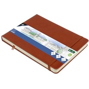 Kangaro Skizzenbuch A5 landscape Cognac PU Hardcover 80 Blatt 140 Gramm cremefarbenes Papier mit Gummiband und Band Kangaro Skizzenbuch A5 landscape Cognac PU Hardcover 80 Blatt 140 Gramm cremefarbenes Papier mit Gummiband und Band