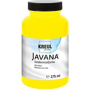 KREUL 8101-275 Javana Seidenmalfarbe 275 ml, gelb, hochpigmentierte und brillante Farbe auf Wasserbasis, mit fließend flüssigem Charakter, dringt tief in die Fasern ein KREUL 8101-275 Javana Seidenmalfarbe 275 ml, gelb, hochpigmentierte und brillante Farbe auf Wasserbasis, mit fließend flüssigem Charakter, dringt tief in die Fasern ein