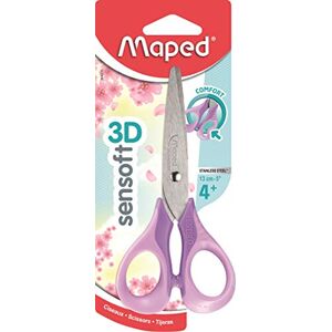 Maped Schere Sensoft 13 cm Kinderschere mit weichen Ringen und 3D-Ergonomie Schulschere ab 4 Jahren für Kindergarten und Grundschule Farbe Pastellviolett 484291 Maped Schere Sensoft 13 cm Kinderschere mit weichen Ringen und 3D-Ergonomie Schulschere ab 4 Jahren für Kindergarten und Grundschule Farbe Pastellviolett 484291