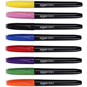 Amazon Basics Vibrant Fabric Markers, Assorted Colors, 8-Pack Amazon Basics Vibrant Fabric Markers, Assorted Colors, 8-Pack