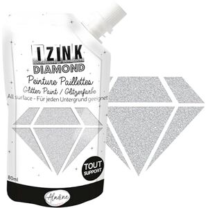 Aladine – Izink Diamond – Glitterfarbe – Ultra konzentriert mit Pailletten – Dekoration für jeden Untergrund – DIY und kreative Freizeit Trinkflasche weich 80 ml – Silber Aladine – Izink Diamond – Glitterfarbe – Ultra konzentriert mit Pailletten – Dekoration für jeden Untergrund – DIY und kreative Freizeit Trinkflasche weich 80 ml – Silber