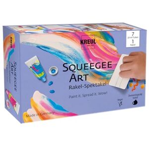 KREUL 43362 Squeegee Art Rakeltechnik für Kinder, Malset mit 7 x 20 ml Kids Art Kinder-Künstlerfarben + Rakel, Bastelset Kinder ab 6 Jahre KREUL 43362 Squeegee Art Rakeltechnik für Kinder, Malset mit 7 x 20 ml Kids Art Kinder-Künstlerfarben + Rakel, Bastelset Kinder ab 6 Jahre