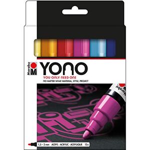Marabu 1240000004004 YONO Marker Set mit 12 Farben, vielseitige Acrylstifte mit japanischer Rundspitze 1,5 3 mm, wasserbasiert, lichtecht und wasserfest, für nahezu alle Untergründe Marabu 1240000004004 YONO Marker Set mit 12 Farben, vielseitige Acrylstifte mit japanischer Rundspitze 1,5 3 mm, wasserbasiert, lichtecht und wasserfest, für nahezu alle Untergründe