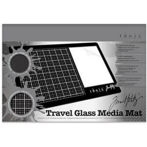 Tonic Studios Tim Holtz Reise-Glas-Schneidematte – tragbare Arbeitsfläche mit 20,3 x 20,3 cm Messraster und Palette für gemischte Medien – Kunstbedarf mit Tragetasche Tonic Studios Tim Holtz Reise-Glas-Schneidematte – tragbare Arbeitsfläche mit 20,3 x 20,3 cm Messraster und Palette für gemischte Medien – Kunstbedarf mit Tragetasche