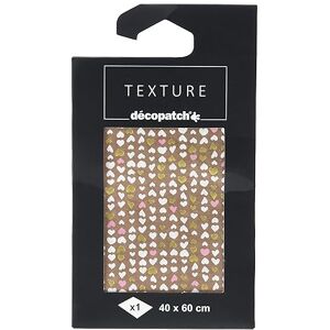 décopatch TD787C 1 Bogen 40x60cm -Papier Motiv Texture, Herzen Weiß, Rosa und Gold décopatch TD787C 1 Bogen 40x60cm -Papier Motiv Texture, Herzen Weiß, Rosa und Gold