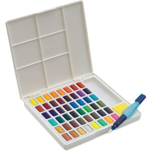 Faber-Castell 169748 Aquarellfarben in Näpfchen, mit Mischpalette und Wassertankpinsel, 48er Etui Faber-Castell 169748 Aquarellfarben in Näpfchen, mit Mischpalette und Wassertankpinsel, 48er Etui