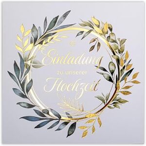 ART HOCHZEITSEINLADUNGEN SATZ 20 St. 135x135mm MIT BEDRUCKBAREN EINLAGEN UND UMSCHLÄGEN FÜR HOCHZEIT – VERGOLDETES MUSTER ART HOCHZEITSEINLADUNGEN SATZ 20 St. 135x135mm MIT BEDRUCKBAREN EINLAGEN UND UMSCHLÄGEN FÜR HOCHZEIT – VERGOLDETES MUSTER