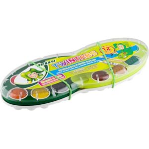 JOLLY Twintabs Deckfarbkasten 12er-Kunstoffetui, 2 Pinsel + Deckweiss JOLLY Twintabs Deckfarbkasten 12er-Kunstoffetui, 2 Pinsel + Deckweiss