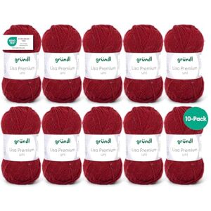 Gründl Wolle Lisa Premium uni Garn zum Stricken Strickgarn Häkelgarn Weich und hautfreundlich 100% Polyacryl 10 Knäuel 50 g / 133 m Nadelstärke 3,5-4,5 Bordeaux Gründl Wolle Lisa Premium uni Garn zum Stricken Strickgarn Häkelgarn Weich und hautfreundlich 100% Polyacryl 10 Knäuel 50 g / 133 m Nadelstärke 3,5-4,5 Bordeaux