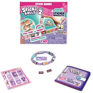 STICKI ROLLS Sky Castle Sticki Bands Serie 2, tragbares & teilbares Aufkleberarmband, 70 Mini-Aufkleber, Stile STICKI ROLLS Sky Castle Sticki Bands Serie 2, tragbares & teilbares Aufkleberarmband, 70 Mini-Aufkleber, Stile