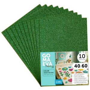 m-office Moosgummi Platten mit Glitzer 40x60cm, Bunte EVA Foam Bastelplatten für Kinder, DIY, Schule, Deko & Kunstprojekte – Ideal als Bastelpapier, Moosgummi mit Glitzer (Dunkelgrün, 10 uds) m-office Moosgummi Platten mit Glitzer 40x60cm, Bunte EVA Foam Bastelplatten für Kinder, DIY, Schule, Deko & Kunstprojekte – Ideal als Bastelpapier, Moosgummi mit Glitzer (Dunkelgrün, 10 uds)