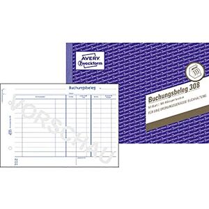 Avery 308 Buchungsbeleg (A5quer, mikroperforiert, von Rechtsexperten geprüft, für Deutschland zur lückenlosen Buchhaltung, mit T-Konto, Buchungstext inkl. Unterschriftenzeile, 50Blatt) weiß Avery 308 Buchungsbeleg (A5quer, mikroperforiert, von Rechtsexperten geprüft, für Deutschland zur lückenlosen Buchhaltung, mit T-Konto, Buchungstext inkl. Unterschriftenzeile, 50Blatt) weiß