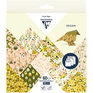 Clairefontaine ORIGAMI, Papierpaket - 3 Formate - 60 Blätter - Mehrfarbig Clairefontaine ORIGAMI, Papierpaket - 3 Formate - 60 Blätter - Mehrfarbig