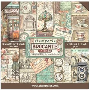 Stamperia Scrapbook Paper Pad for Scrapbooking, Albums, Card Making, Bullet Journals, and More, Acid Free, Double-Sided, Perfect for Hobbies, Crafts, and Gifting (Brocante Antiques) (20.3 x 20.3cm) Stamperia Scrapbook Paper Pad for Scrapbooking, Albums, Card Making, Bullet Journals, and More, Acid Free, Double-Sided, Perfect for Hobbies, Crafts, and Gifting (Brocante Antiques) (20.3 x 20.3cm)