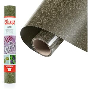 SISER Glitter Black Gold, 30cm x 0,5mt, thermotransferierbares Glitter Vinyl für die individuelle Gestaltung von Stoffen, Kleidung und Accessoires, Bastelartikel, leicht zu schneiden SISER Glitter Black Gold, 30cm x 0,5mt, thermotransferierbares Glitter Vinyl für die individuelle Gestaltung von Stoffen, Kleidung und Accessoires, Bastelartikel, leicht zu schneiden