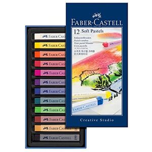 Faber-Castell 128312 Softpastellkreiden, 12 Farben, weiche Pastellkreiden, leicht verwisch- und mischbar Faber-Castell 128312 Softpastellkreiden, 12 Farben, weiche Pastellkreiden, leicht verwisch- und mischbar