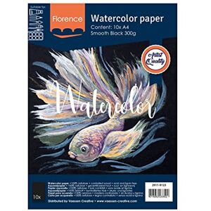 Creative Florence Aquarellpapier Glatt Zeichenblock für Aquarellfarben A4 Schwarz Malblock für Wasserfarben Künstlerbedarf und Scrabooking 300 gsm Creative Florence Aquarellpapier Glatt Zeichenblock für Aquarellfarben A4 Schwarz Malblock für Wasserfarben Künstlerbedarf und Scrabooking 300 gsm