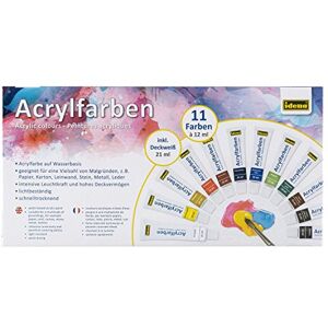 Idena 622199 – Acrylfarbenset, 12 teilig, mit deckenden Acrylfarben auf Wasserbasis und einer Tube Deckweiß, schnell trocknend, für Untergründen wie Papier, Karton, Leinwand und Stein Idena 622199 – Acrylfarbenset, 12 teilig, mit deckenden Acrylfarben auf Wasserbasis und einer Tube Deckweiß, schnell trocknend, für Untergründen wie Papier, Karton, Leinwand und Stein