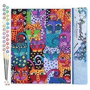 ART Malen Nach Zahlen Erwachsene Katzen abstrakt Paint by Numbers Basteln DIY Bastelset 40x50cm ohne Holzrahmen ART Malen Nach Zahlen Erwachsene Katzen abstrakt Paint by Numbers Basteln DIY Bastelset 40x50cm ohne Holzrahmen